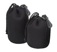 2Pcs Custodia per Obiettivo, Sacca per Obiettivi Sacca,2 Custodia per Obiettivo Set per Proteggere Lenti DSLR, Neoprene con Morbida Spessore in Peluche per Nikon, Tamron, Sigma, Pentax, Sony(M L)