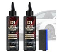 2PCS D1 Glass Polishing Liquid 150ml, Lucidante Vetro Auto per Rimozione Graffi, Pellicola Oleosa e Ingiallimento, Polish per Parabrezza, Finestrini e Lunotto