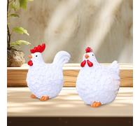 2pcs Decor in miniatura di pollo Figurine per la scrivania del portico