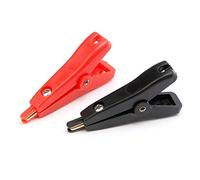 2PCS di rame placcato in oro a due livelli della clip della prova Clip Terminali Quattro-Clamp LCR Nero Rosso Connettori Alligator Kit barra di messa a terra terminale