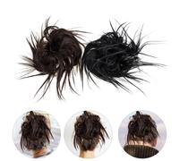 2pcs disordinato panino parrucchino capelli panino scruties sintetico chignon
