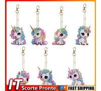 2Pcs DIY Diamond Art Keychains Diamond Mosaic Kit Point Drill Key Ring (GJ039) I