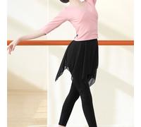 2PCS Donna Danza Set Scollo V Mezza Manica Top E Pantalone Balletto Latino