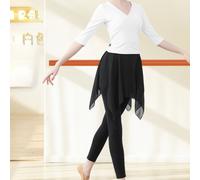 2PCS Donna Danza Set Scollo V Mezza Manica Top E Pantalone Balletto Latino