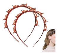 2pcs Doppia FrangettaAcconciatura, Fascia Per Capelli Clip di Con, Strumento Professionale Per Treccia A Fascia Dentata, Fascia A Doppio Strato A Trama Cava, Per Uno Stile Senza Sforzo (Brown)
