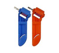 2Pcs Drill Bit Sharpener,Corundum Drill Bit,Portable Drill Bit Sharpening Tool,Made of High Quality ABS Plastic and Brown Corundum Grinding Wheel(Blue