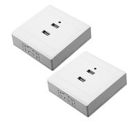2pcs Dual USB Port Electrical Wall Socket Charger Power Outlet Plate Panel