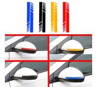 2Pcs Durevole Vinile Strisce da Corsa Decorazioni Auto Lato RR Vista Specchi Blu