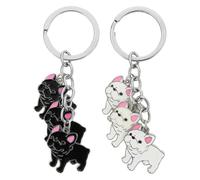 2pcs Elaborate Key Chains Key Pendants Pet Dog Design Key Rings Ornaments