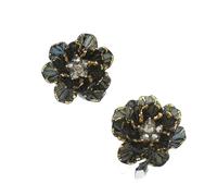 2PCS Elegant Big Peony Camellia Flower Button Covers Set Womens Shirt Cufflinks For Tux(Color 2)