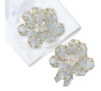 2PCS Elegant Big Peony Camellia Flower Button Covers Set Womens Shirt Cufflinks For Tux(Color1)