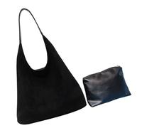 2pcs Elegante Borsa A Tracolla Per Le Signore Ascellare Borse Grande Capacità Borsa Con Piccolo Interno Per Lavoro E Viaggio Morbido Shopper, Nero , One Size