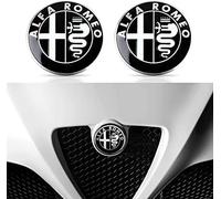 2pcs Emblem Adesivo per Alfa Romeo Giulietta Mito Stelvio Giulia, Decalcomanie Auto, Adesivi per Auto Logo Badge Decal Emblema Adesivo, Accessori per la Decorazione Distintivo dell'auto,B Black