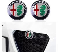 2pcs Emblem Adesivo per Alfa Romeo Giulietta Mito Stelvio Giulia, Decalcomanie Auto, Adesivi per Auto Logo Badge Decal Emblema Adesivo, Accessori per la Decorazione Distintivo dell'auto,C Silver