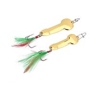 2Pcs Esche da Pesca in Metallo Set di Esche da Pesca con Ganci Duro Attrezzatura Affrontare per Acqua Dolce Pesca in Mare(10gGold + 15gGold)