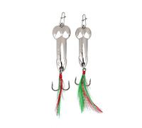 2Pcs Esche da Pesca in Metallo Set di Esche da Pesca con Ganci Duro Attrezzatura Affrontare per Acqua Dolce Pesca in Mare(10gSliver + 15gSilver)