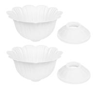 2Pcs European Style White Plastic Flower Pots Reusable Decorative Planters