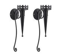 2Pcs Europeo Ferro Art Wall Hanging Holder Gothic Torch Pilastro Tealight Candlestick Retro Metallo Stand Sconce Per Casa Cucina Preghiera Sala Decor Stand Decorativi Per Tavolo da Pranzo