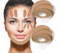 2pcs Face Lifting Tape, Patch Antirughe, V Face Lift Tape, Cerotti Antirughe per il Viso, Nastro per Lifting Facciale, Face Lift Tape Patch per il Sollevamento Delle Rughe, Marrone 2.5 CM×5 M