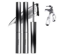 2PCS Facelove Iron Eye Iron Curl Mascara, 3D Curling Eyelash Iron Mascara, Mascara Nero Volume e Lunghezza Impermeabile, Mascara a prova di sbavature, Mascara effetto ciglia finte (Nero)