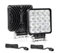 2PCS Faro di Inondazione da Lavoro Led, 48W Mini Sottile LED Fuoristrada a Fascio Largo da 2200lm Impermeabile IP67 Faretti LED per Camion Macchine Agricole Escavatori Rimorchi Furgoni