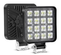 2PCS Faro di Inondazione da Lavoro Led, 48W Mini Sottile LED Fuoristrada a Fascio Largo Impermeabile IP65 Faretti LED per Camion Macchine Agricole Escavatori Rimorchi Furgoni