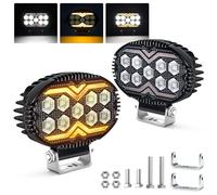 2PCS Faro di Inondazione da Lavoro Led, 6000K/3000K Giallo Bianco LED Fuoristrada a Fascio Largo Impermeabile IP67 Faretti LED per Camion Macchine Agricole Escavatori Rimorchi Furgoni