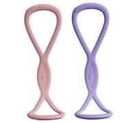 2Pcs Figure 8 Resistance Bands, High Elasticity Soft Non Slip Silicone Keep Resistance Band Figure 8 For Working Out, Yoga, Arm, Chest, Fullbody, 15lb + 25lb