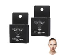 2Pcs Filo di Mappatura Delle Sopracciglia, Pre-Inchiostrato Mapping String Preinchiostrato da Filo Stringa di Mappatura Strumento Misurazione per Microblading Tatuaggi Semipermanenti (Nero)
