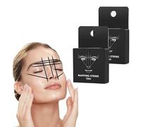 2Pcs Filo di Mappatura Delle Sopracciglia, Stringa Preinchiostrato Filo Stringa di Mappatura Pre-Inchiostrato Mapping String Preinchiostrato da 10 M Strumento di Misurazione per Microblading (nero)