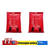2pcs Fire Suppression Blanket Flame Retardant Protection (1.5 X 1.5 M) IT