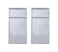 2Pcs Fireproof-Battery Storage Bag, sacchetto resistente al calore per le | Materiale ignifugo, scomparti multipli per AA AAA per LiPo, chiusura a cerniera, portatile 10X20x2cm