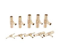 2pcs Fit For Hose I/D 10mm Hose Barb Tee 3 Way Brass Coupler Splicer Connector Fittings