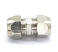 2pcs Fit Tube O/D 12mm Equal Nikel Plated Brass Ferrule Pneumatic Air Compression Fitting Adapter