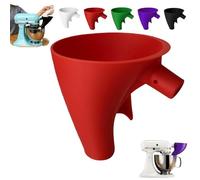 2Pcs Flour Funnel For Kitchen-Aid Mixer 5 Qt, Plastic Powder Funnel With Easy-Pour, Prevents Spills, Fits Tilt-Head 4.5-5 Qt (Ksm150) Kitchen-Aid Mixer Accessories (2Pcs-Red)