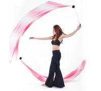 2Pcs Flowy Poliestere Velo Poi di Tiro Palla Indiano Scena di Danza Del