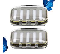 2pcs Fly Box fessura in schiuma ad alta densità a doppia faccia