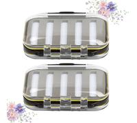 2pcs Fly Box fessura in schiuma ad alta densità a doppia faccia