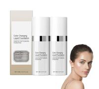 2pcs Fondotinta per il Cambiamento di Temperatura, Fondotinta che Cambia Colore, Fondotinta Liquido, Trucco per Fondotinta Base per Trucco Liscia, Adatto A Tutti i Toni Della Pelle