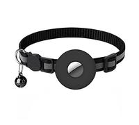 2pcs for la copertura del collare del gatto dell'anello della campana del collare del cane del gattino di nylon luminoso for il dispositivo anti-perdita del localizzatore di GPS Finder(Noir)