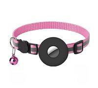 2pcs for la copertura del collare del gatto dell'anello della campana del collare del cane del gattino di nylon luminoso for il dispositivo anti-perdita del localizzatore di GPS Finder(Pink)