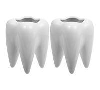 2pcs Forma del dente Succulente Cactus Flower Flower Pot Table Decor Decor Gift