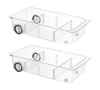 2PCS Frigorifero Cassetto Organizer E Conservazione Trasparente Frigo Su