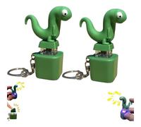 2PCS Frog Croaking Fidget Keychain with Sound & LED Lights,Frog Croaking Fidget Toy, Adults Keyboard Clicker Lizard Fidget Toys,Rechargeable Keychain Stress Relief Button (Lizards)