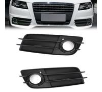 2PCS Front Bumper Black Fog Light Grille Cover Per Audi A4 S4 S-LINE 2008-12 L3