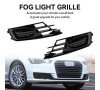 2PCS Front Bumper Foglight Cover Grill Grille Per Audi A6 C7 2014-2018 Black S6