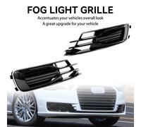 2PCS Front Bumper Foglight Cover Grill Per Audi A6 C7 2014-2018 Black Chrome Y0