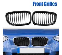 2PCS Front Bumper Kidney Grill Grille Per BMW 1 Series F20 F21 2012-2014 H7 Y