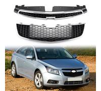 2PCS Front Bumper Upper+Lower Grille Inserts Trim Covers For 2014 Chevy Cruze