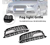 2PCS Front Fog Lamp Black Grill Grille Per AUDI A5 S-Line S5 2013-2016 A7